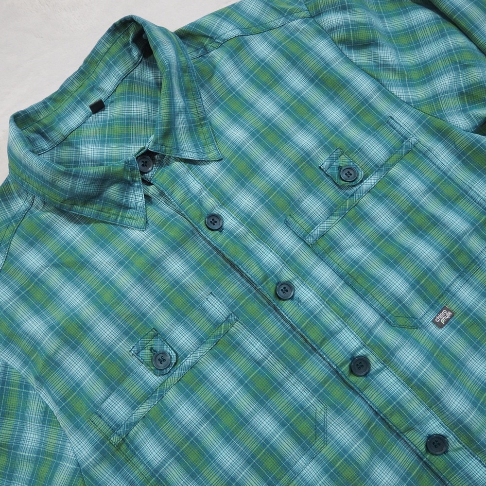 Chlorophylle Sz L Men's Green Plaid Casual Button Down Shirt